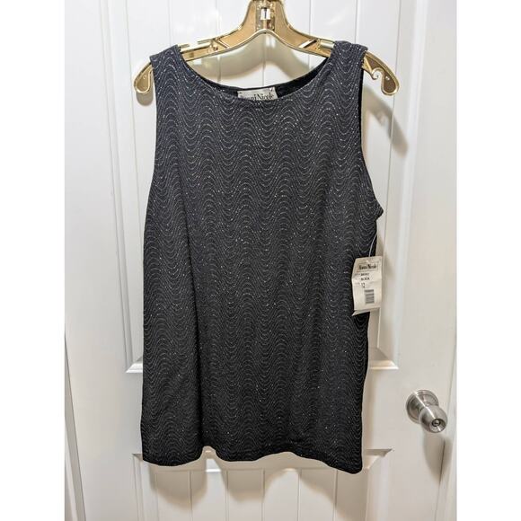 Ronnie Nicole Tops - Ronnie Nicole by Ouida Women's 12 Sparkle Sleeveless Black Tank Top Shirt
